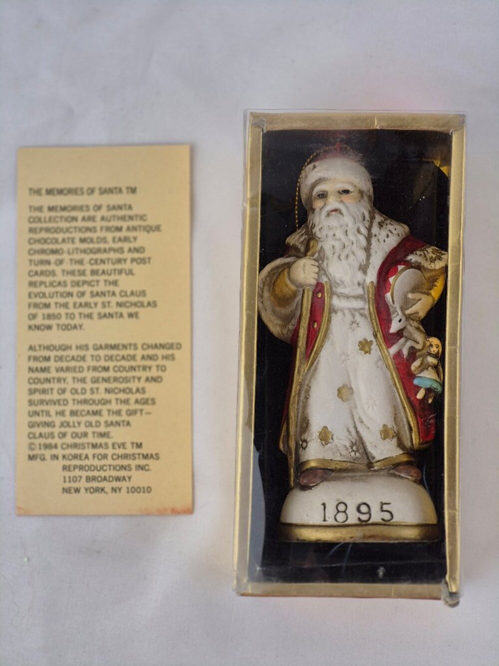 Vintage 1984 "Memories of Santa" Earthenware Figure Representing the Year 1895